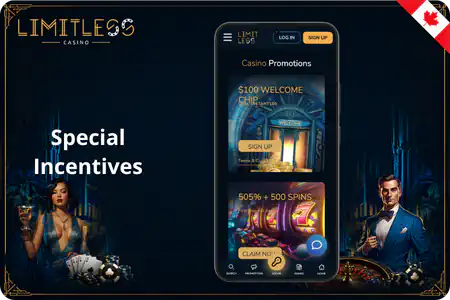 Limitless Casino Canada Special Incentives