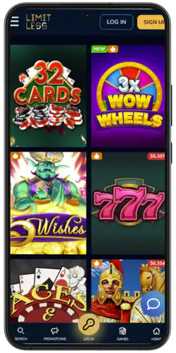 Limitless Casino Find the games section